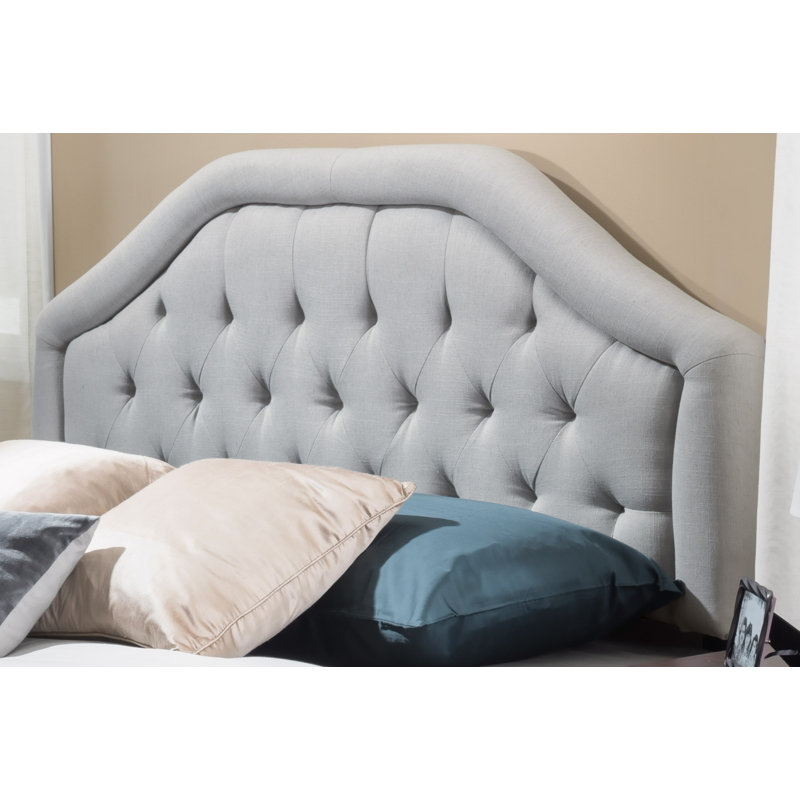 Tête de lit rembourrée Lemaster Panneau, Gris clair, Grand