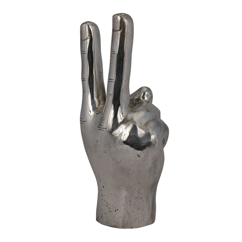 Lusk Peace Sign Sculpture, Silver
