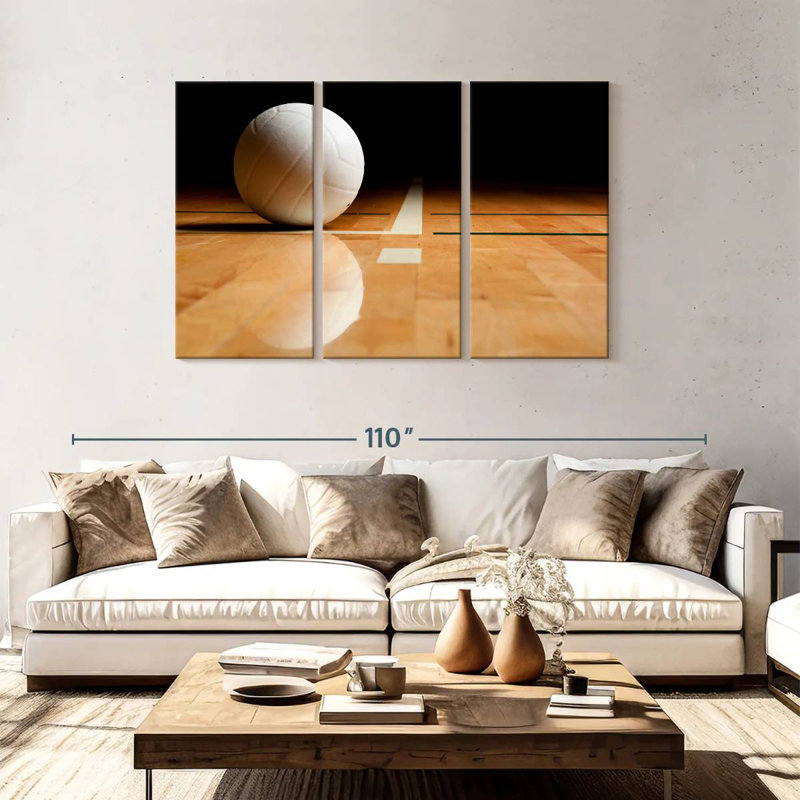 Sireci White Volleyball Reflection, 48" H x 74" W