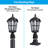 Dusk To Dawn Outdoor Post Lantern, Water Ripple Glass Exterior Post Light, E26 Base, Black