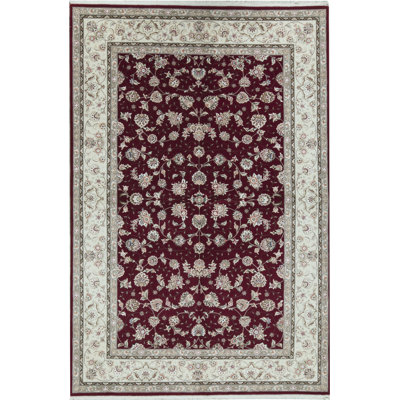 Oriental Area Rug in Wine/Beige