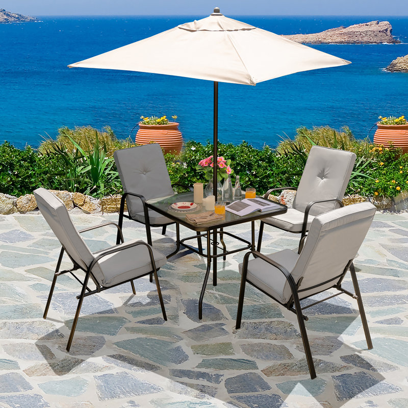 Kaliece 4 - Person Patio Dining Set with Square Table