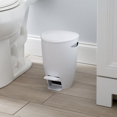 Poubelle à pédale contour Bath Bliss 5L en blanc