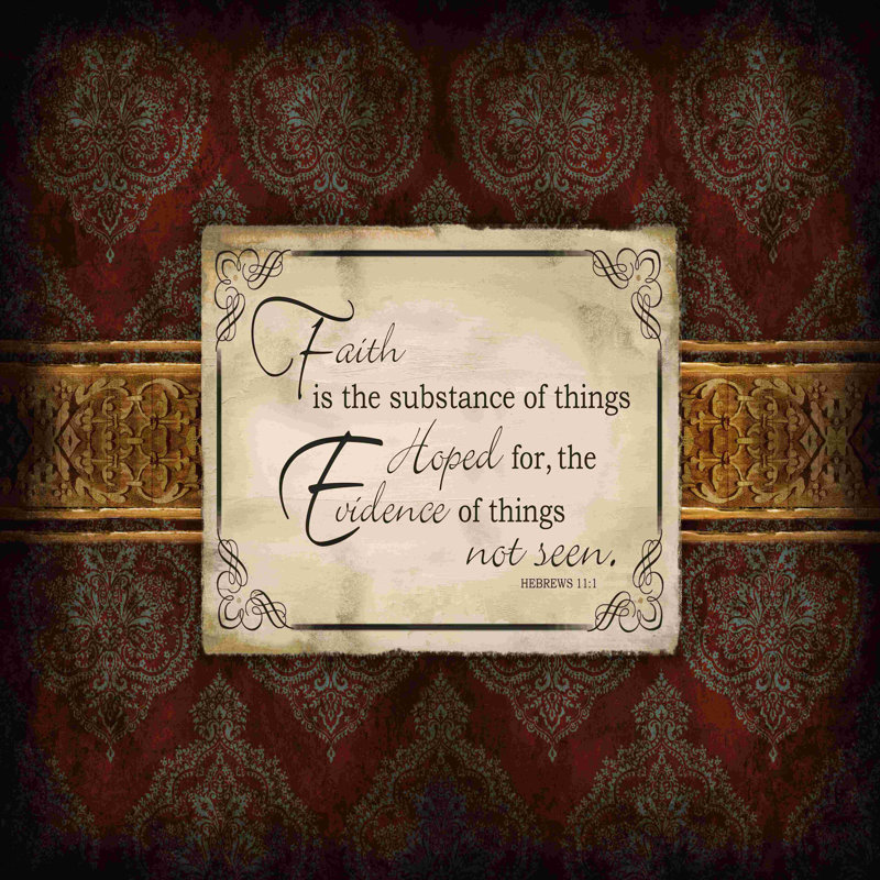 Faith Hope Gold Strip - reproduction sur toile tendue, H 36 po x l 36 po