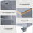 Kitchen island on Wheels with LED Lights,Power Outlets and 2 Fluted Glass Doors-433348283