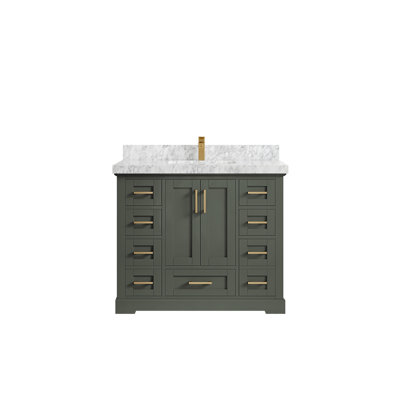 Boston 42'' Single Bathroom Vanity with Marble Top
