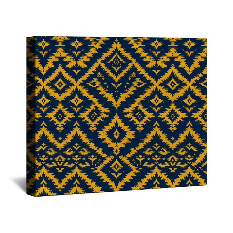 Toile tendue à motif géométrique jaune en plusieurs tailles, 24 x 36 inches