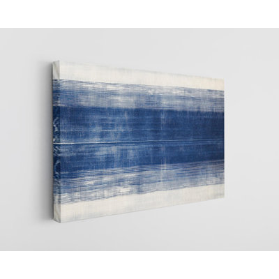 Blue and White Brush Strokes on High-Quality Canvas Print - Handcrafted Wall Decor - Stylish Art - Gift - Wall Decor, Painting Reproduction