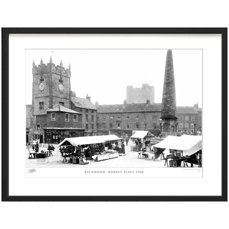 Richmond, Market Place 1908 by Francis Frith - Single Picture Frame Print, 40cm H x 50cm W x 2.3cm D