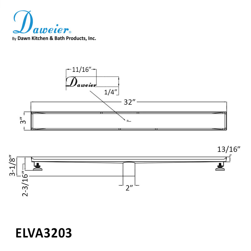 32 Inch Long Stainless Steel Linear Floor Shower Drain