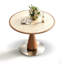 Beige + cristal-crème + brun + pierre frittée ronde argentée + bois massif + table de salle à manger en acier inoxydable-133260579