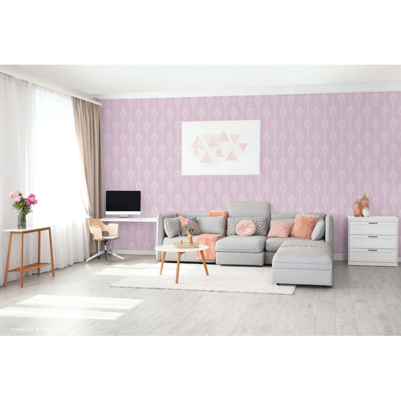 Akershus 10m x 53cm Wallpaper Roll, Purple