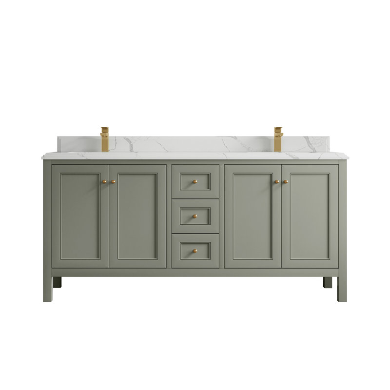 Nashville X P 22 po Meuble-lavabo double en D, Vert
