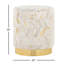 Base en métal doré et cuir éclaboussé, style, cuir élégant, polyvalent, utilisation à l'intérieur, limite de poids de 250 lb, sans assemblage, largeur de 16 pouces, profondeur, 18 fins avec accessoires, utilisation seulement,