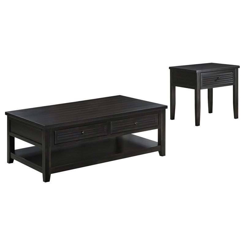 Ensemble de table basse et de table de bout 2 pièces Sutter Java
