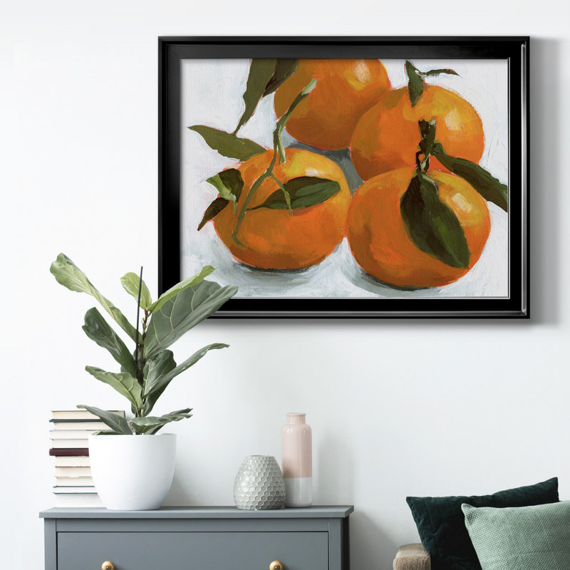 Toile encadrée de qualité supérieure Citrus Grouping II - prête à être accrochée, H 26,5 po x l 36,5 po x P 1 po, Cadre noir