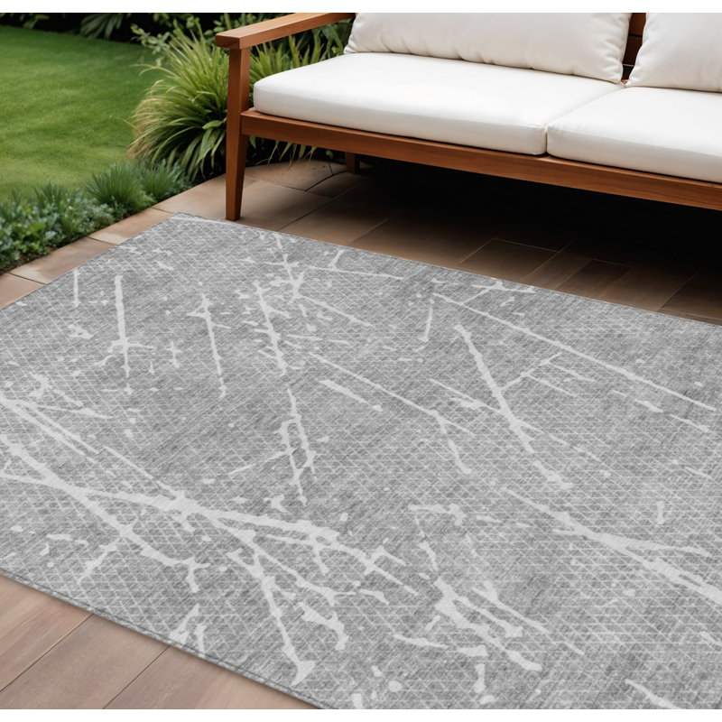 Tapis intérieur lavable abstrait ivoire 8 pi x 10 pi