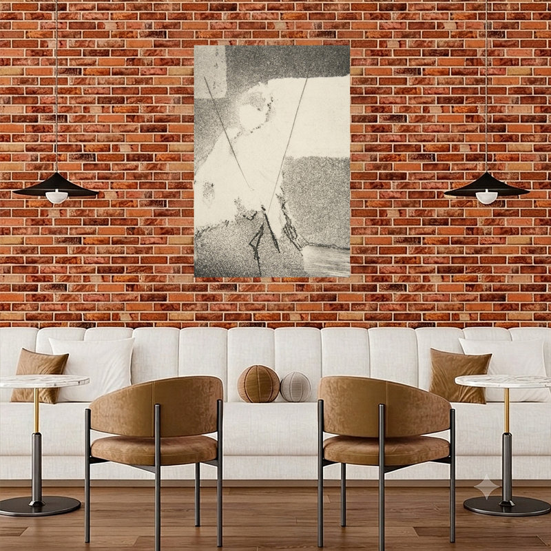 Femme assise coiffée d'un bonnet et portant un châle, vers 1879, estampe d'art mural contemporain impressionniste