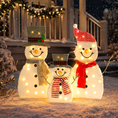 Christmas Ourdoor/Indoor Decorations Snowman Family Holiday Light