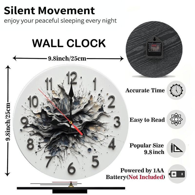 Horloge murale artistique artistique 2d