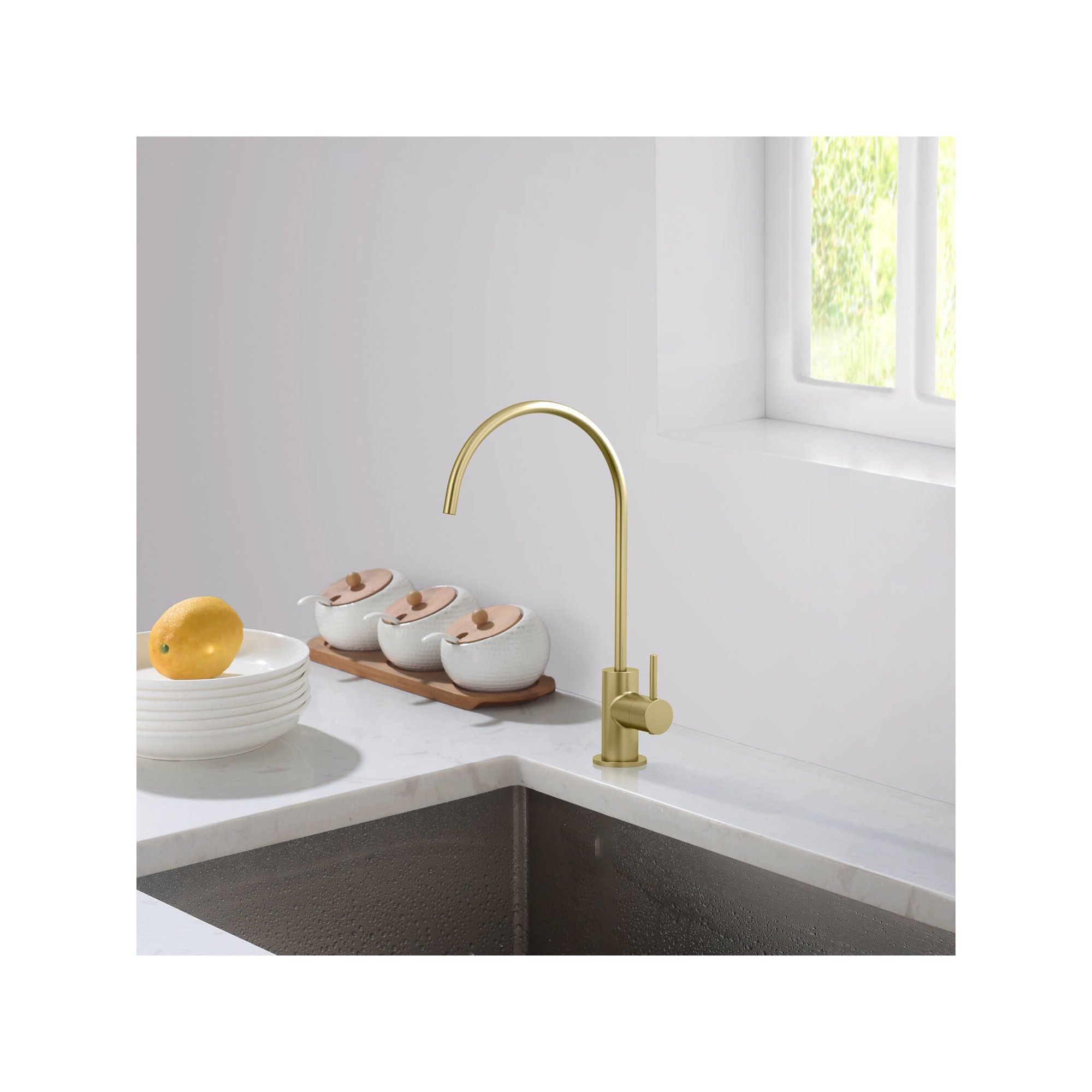 Circular Cold Water Dispensers, Brushed Gold