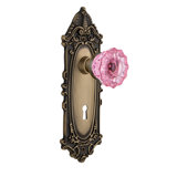 Victorian Plate with Decorative Keyhole and Crystal Pink Door Knob