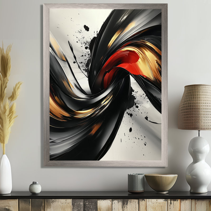 Starke - impressions sur toile abstraites, Argent argent, H 40 po x l 30 po, Reproduction encadrée d'une seule photo