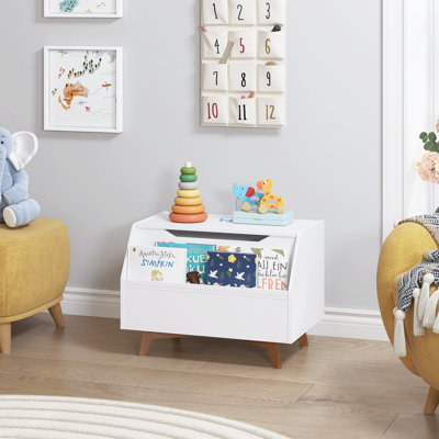 Boîte à jouets avec rangement pour livres à l'avant