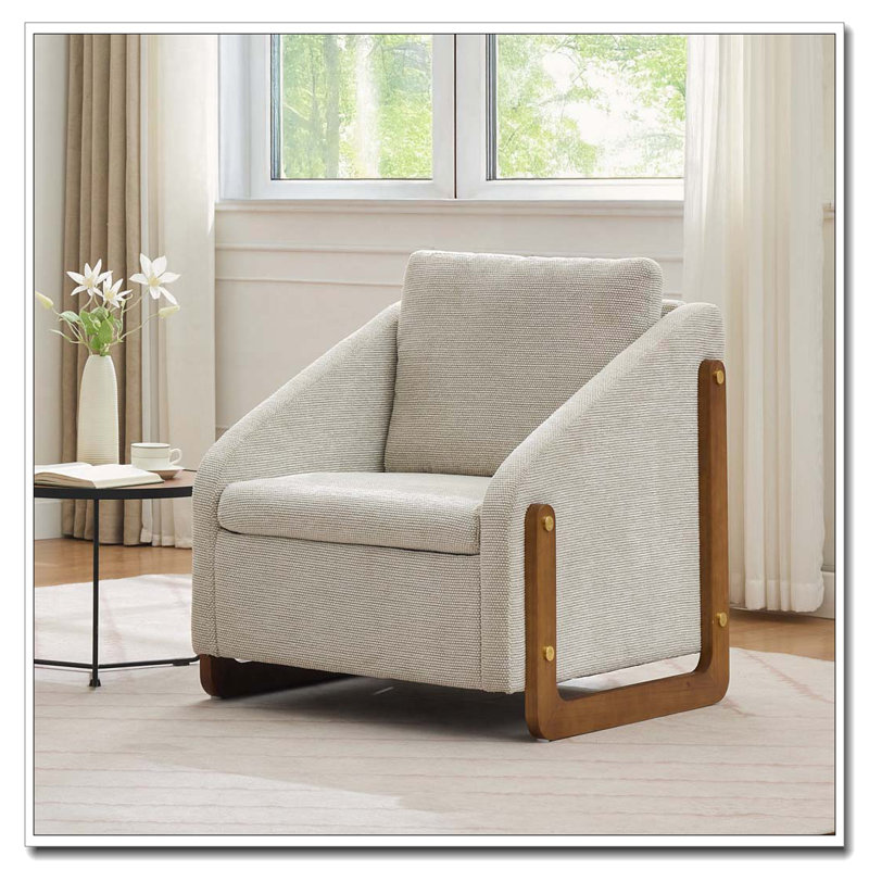 Fauteuil en chenille, Beige