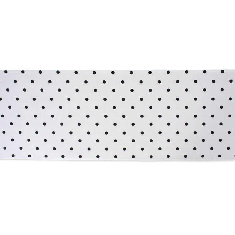 Marriott Reversible Polka Dot Table Runner, Black/White, 72" x 14"