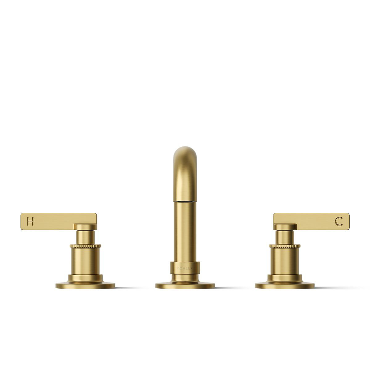 Castia Widespread Bathroom Faucet - 0.5 GPM, Vibrant Brushed Moderne Brass
