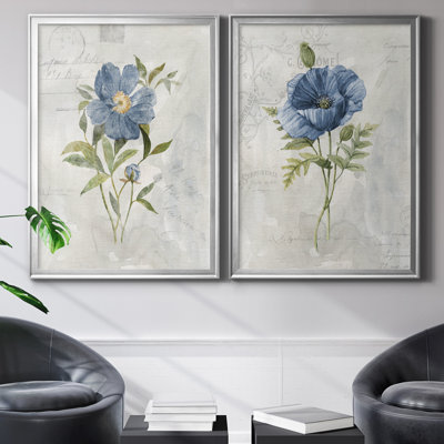 Blue Linen Peony - ensemble de 2 reproductions d'art