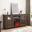 Meuble télé avec foyer encastré et rangement spacieux Farmhouse