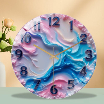 Horloge murale élégante et minimaliste avec design tourbillonnant - Horloge murale moderne en verre 12 po