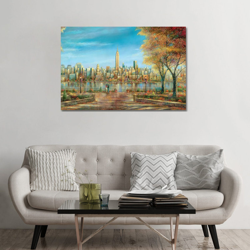 Vue de New York par Ruane Manning - reproduction d'art, H 48 po x l 32 po x P 1,5 po, Toile tendue, Aucun mat