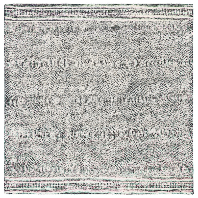 Klaus Hand Tufted Wool Geometric Rug, Square 6'
