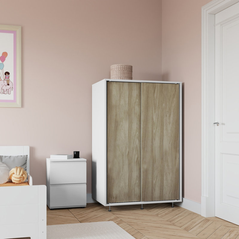 Engineered Wood Wardrobe, White/Oak