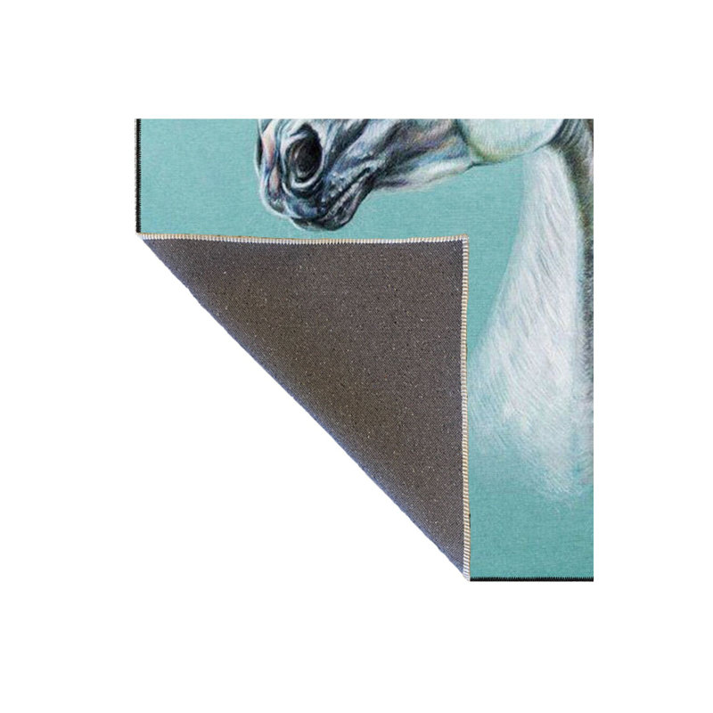 Tapis décoratif cheval dans l'eau, Sous-tapis carré 3 pi 3 po inclus