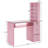 Classic Nail Desk with Glass Table Top, Glass Shelves and Lockable Drawer, Vanity Makeup Desk-814235165