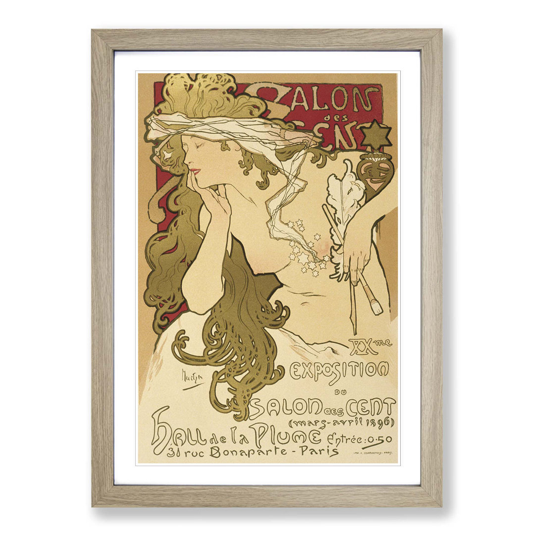 Salon des Cent by Alphonse Mucha - Framed Print