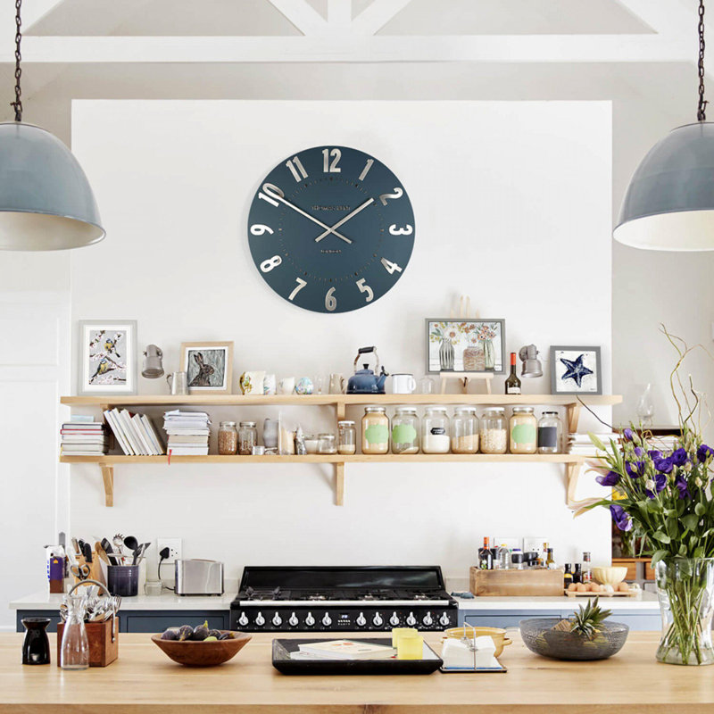 Mulberry Metal Wall Clock, Blue, 51cm H x 51cm W x 5cm D