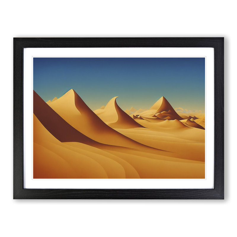 Desert Sand Dunes Vol.2 1 Piece Single Picture Frame Wall Art, 34cm H x 46cm W x 2cm D, Black