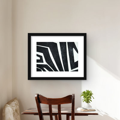 Labyrinth - White Shapes Framed Matted Print | Home Decor