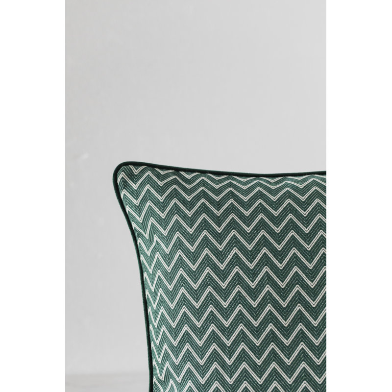 Housse de coussin texturée à chevrons, Vert