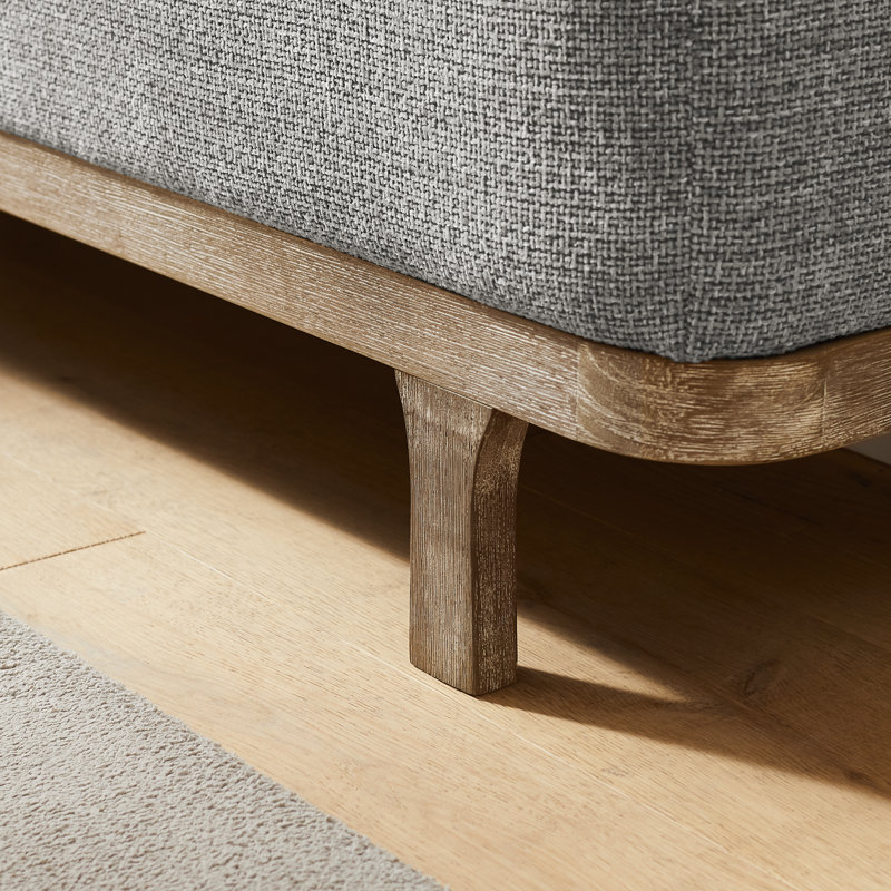 51.77“ Wide Upholstered Bench With Solid Wood Base, Gray