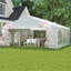 Pavillon de jardin 20 po x 20 pi pour espace extérieur en acier blanc et PE, avec design pliable avec structure en acier galvanisé