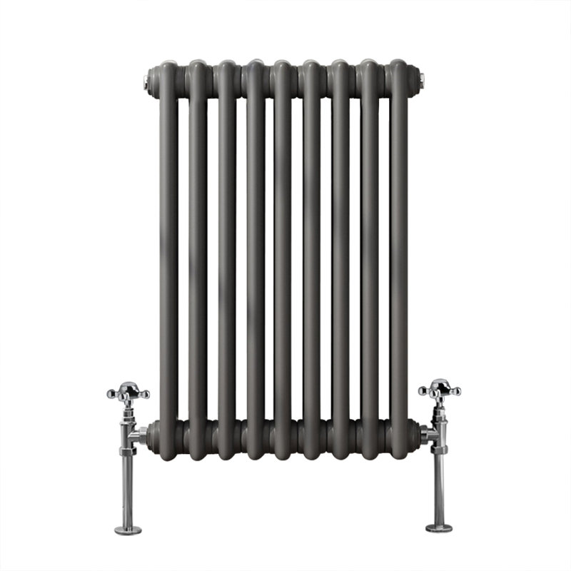 Valery Vertical Traditional 3 Column Cast Iron Style Designer Radiator, 60cm H x 42.5cm W, Anthracite