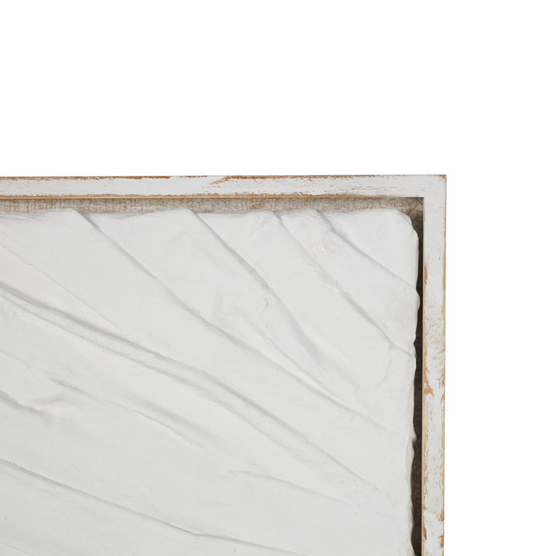 Wood Dimensional Wavy Textured Panel Abstract Cream Wall Decor Set, White, 19.75'' H x 27.6'' W x 1.8'' D