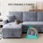 83" Convertible Sectional Sleeper Sofa with Pull Out Couch Bed, 4-in-1 Corduroy Cloud Couch with Storage Chaise and USB Charging, Grey-1148267741