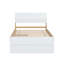 Structure de lit simple moderne avec 2 tiroirs pour tête et pied de lit blanc brillant